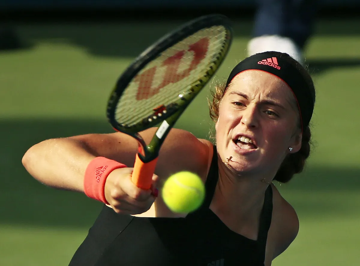 Aļona Ostapenko izspēles laikā.