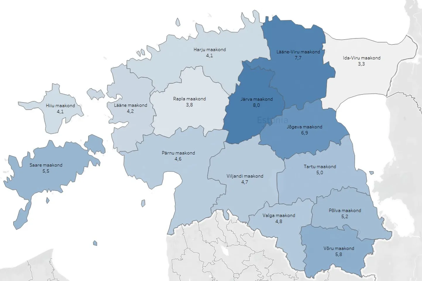 Registreeritud tööõnnetuste poolest on Ida-Virumaa statistika järgi kõige turvalisem, kuid tööinspektsioon kahtlustab siin ka tööõnnetuste  varjamist.