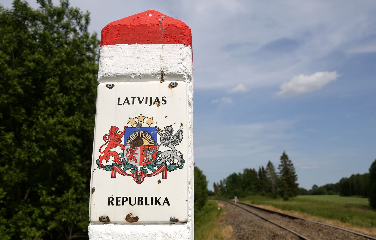 Läti piiripost.