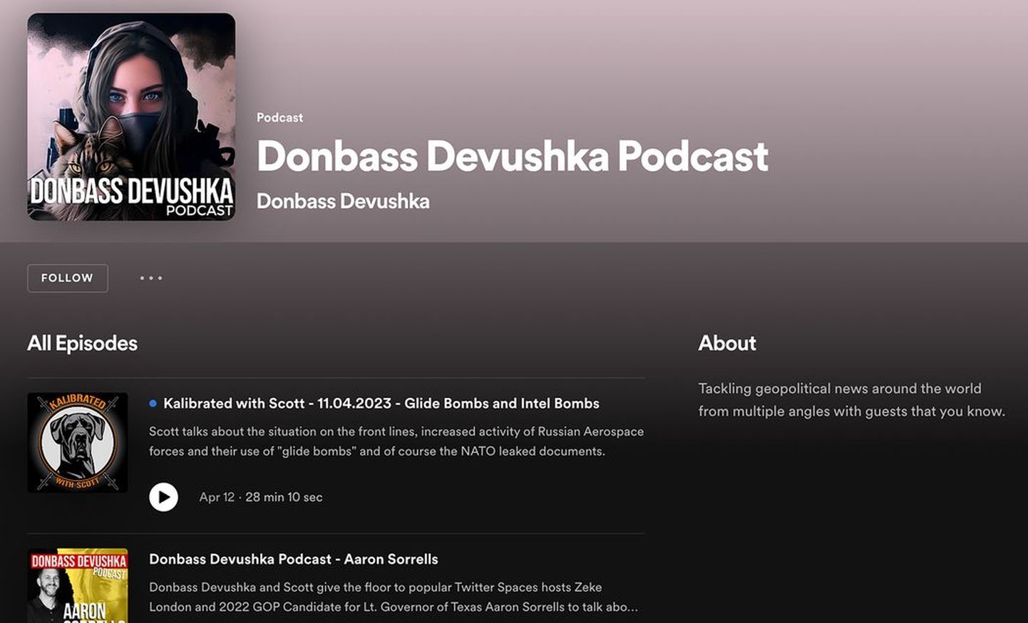 Spotify värav Donbass Devushka kontole.