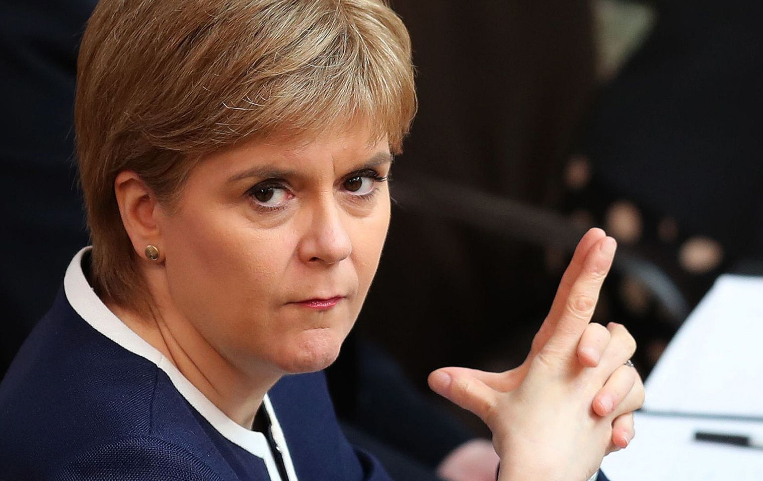 Šoti esimene minister Nicola Sturgeon Edinburghis asuvas Šoti parlamendis valitsusjuhile esitatavatele küsimustele vastamas.