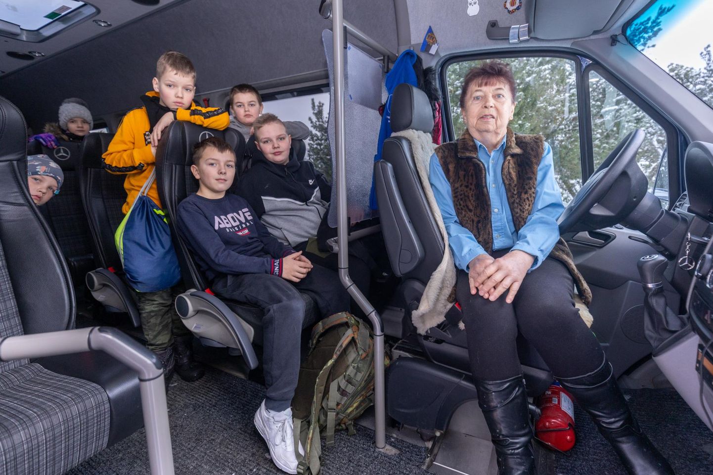 Bussijuht Rutt Kotke igapäevased sõidukaaslased on Vasta kooli lapsed.