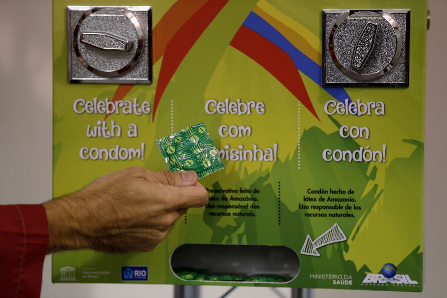 Rio olümpiamängudel kasutuses olnud kondoomimasin. Arvatavasti saavad sportlased Pyeongchangis kasutada midagi sarnast.