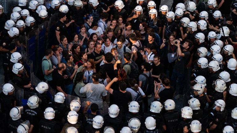 Протест в Стамбуле в июле 2022 года