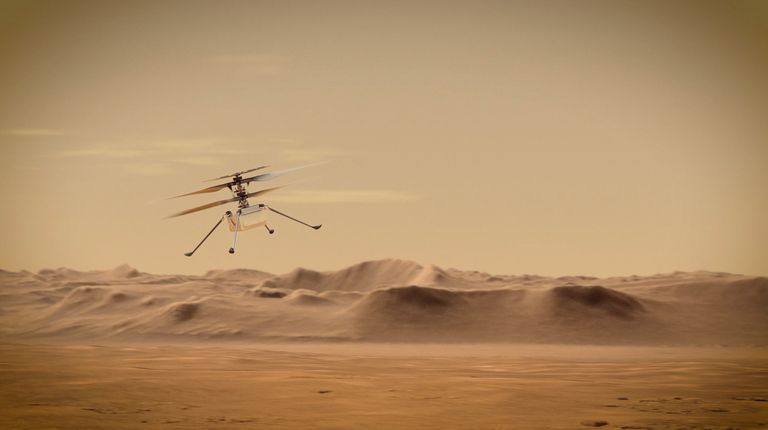 NASA kunstniku arvutijoonistus Marsi Ingenuity helikopterist