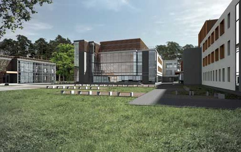 Mūzikas skolas ēka, kuras būvniecību plānots sākt šogad, veidos stilistiski vienotu grupu ar līdzās esošo Mākslas skolu un rekonstruējamo bibliotēkas ēku. Attēlā – vizualizācija. 