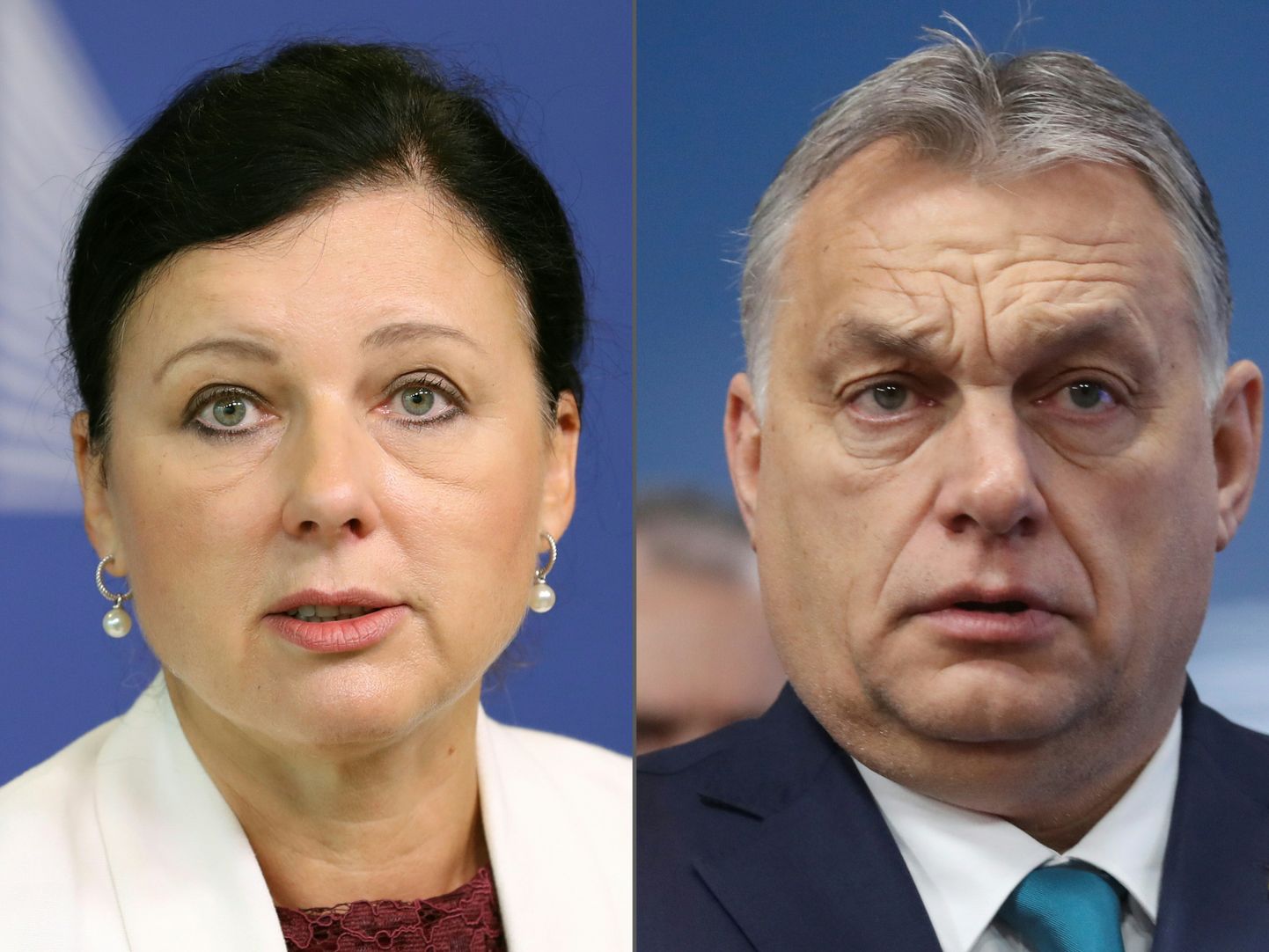 Euroopa Komisjoni asepresident Věra Jourová  ja Ungari peaminister Viktor Orbán.