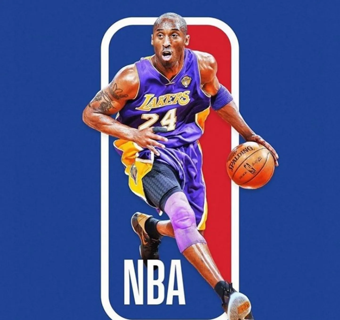 Kobe Braients NBA logo variācijā.