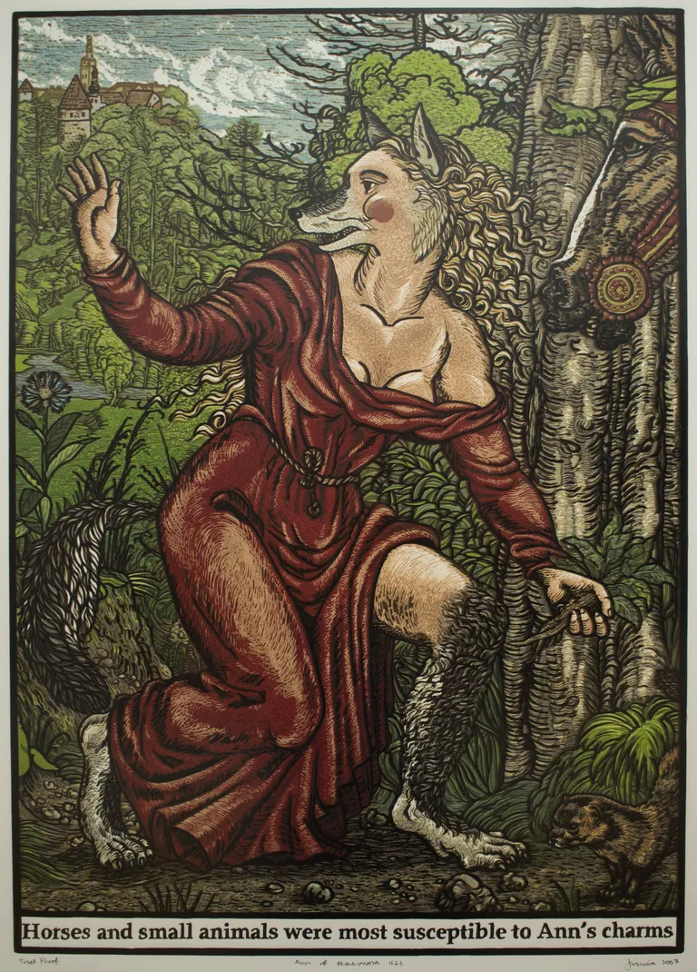 «Ann of Meremõisa 1623» («Meremõisa Anne 1623»), reduktsioon, linoollõige, 2007.