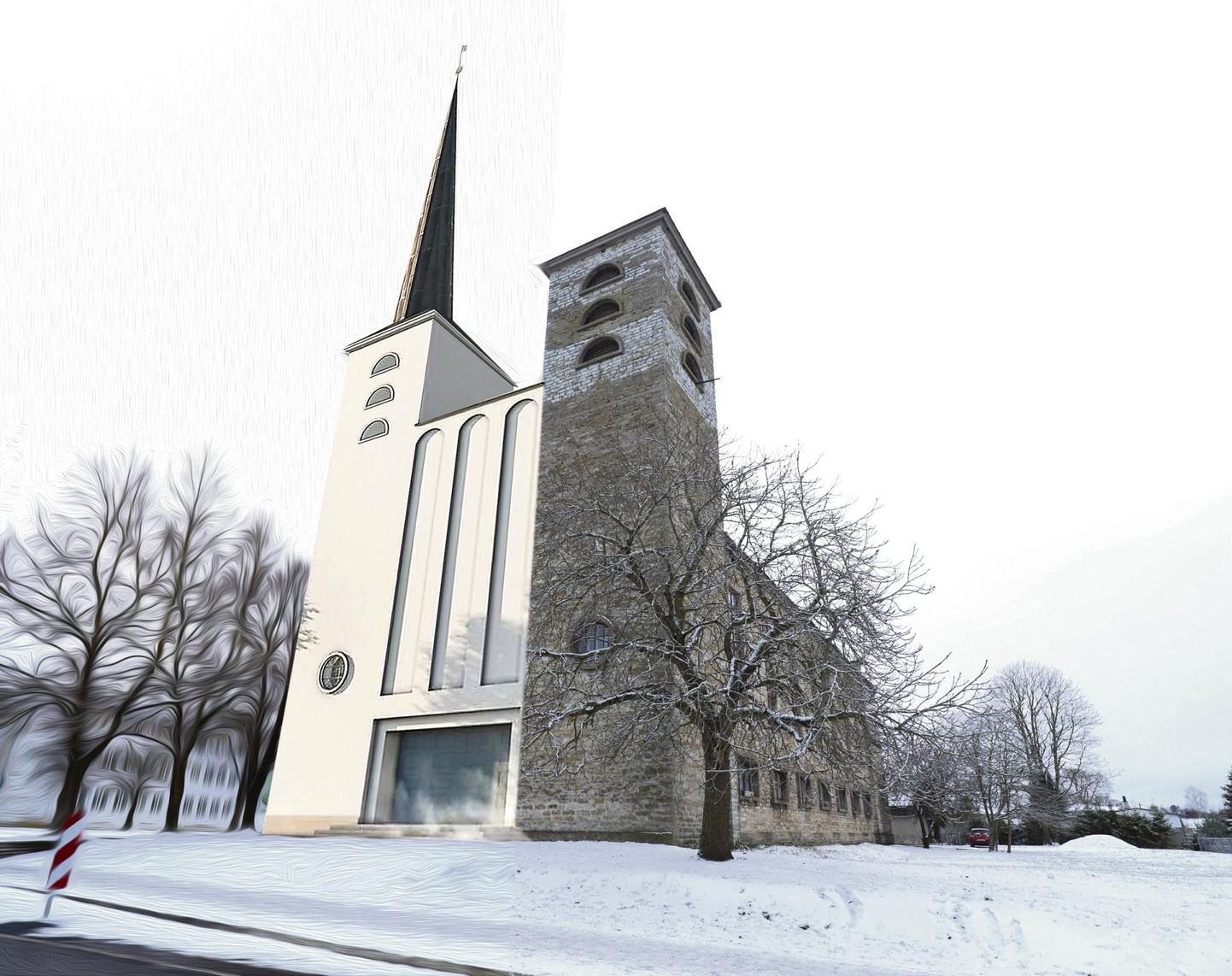 Arvo Pärdi nimeline kontserdimaja rajatakse olemasoleva Pauluse kiriku asemele, säilitades hoone põhiplaani. Koos uue riigigümnaasiumiga moodustub linnaehituslik tervik.