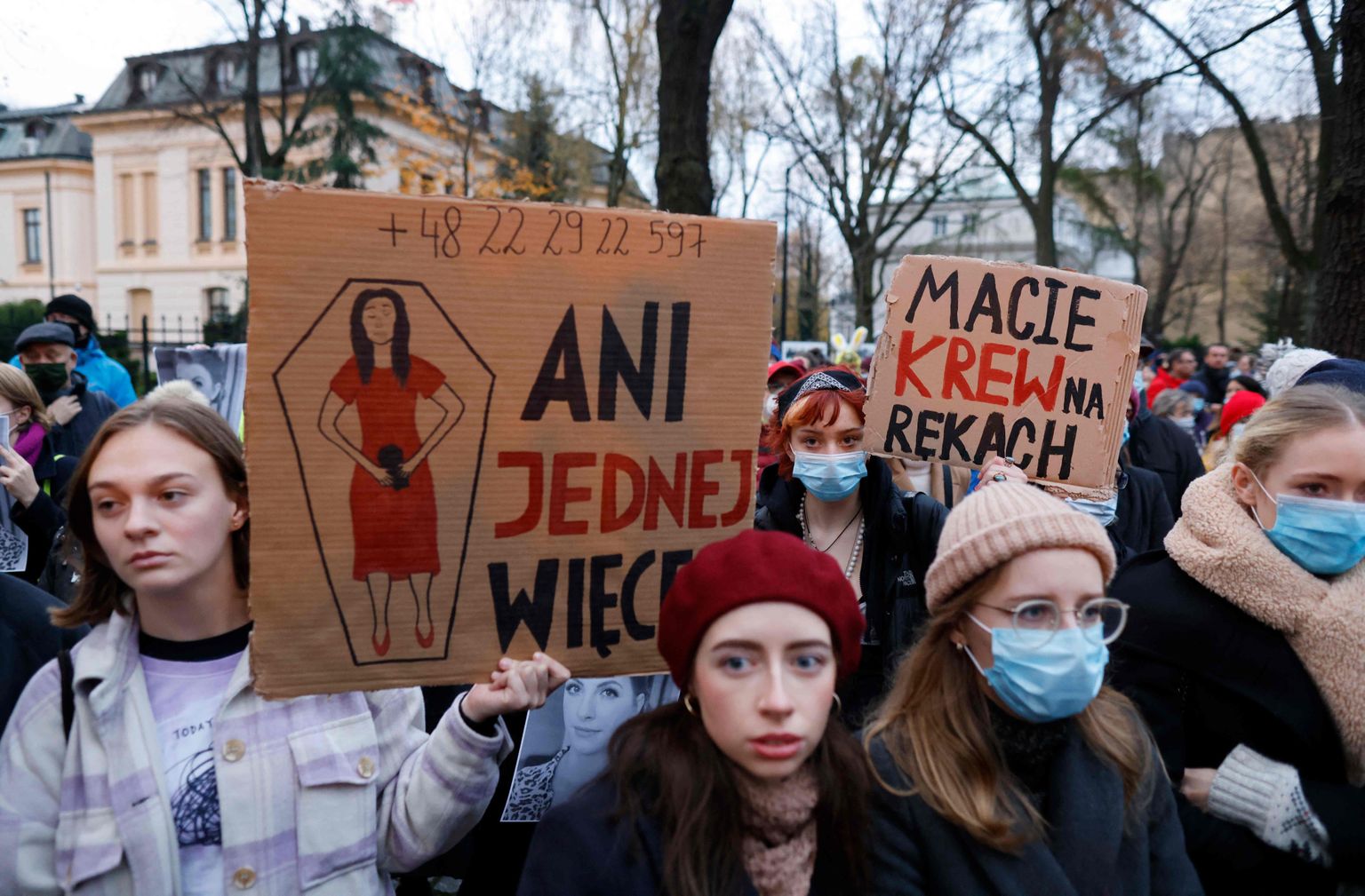 Poola abordiseaduse vastane meeleavaldus.