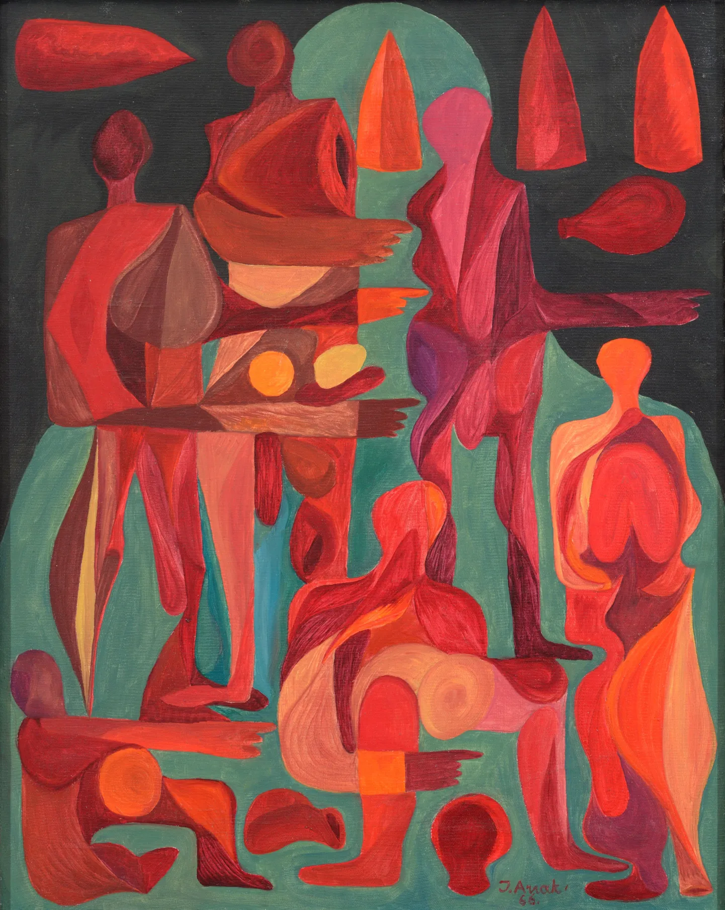 Jüri Arrak "Inimesed". Õli, lõuend. 1966