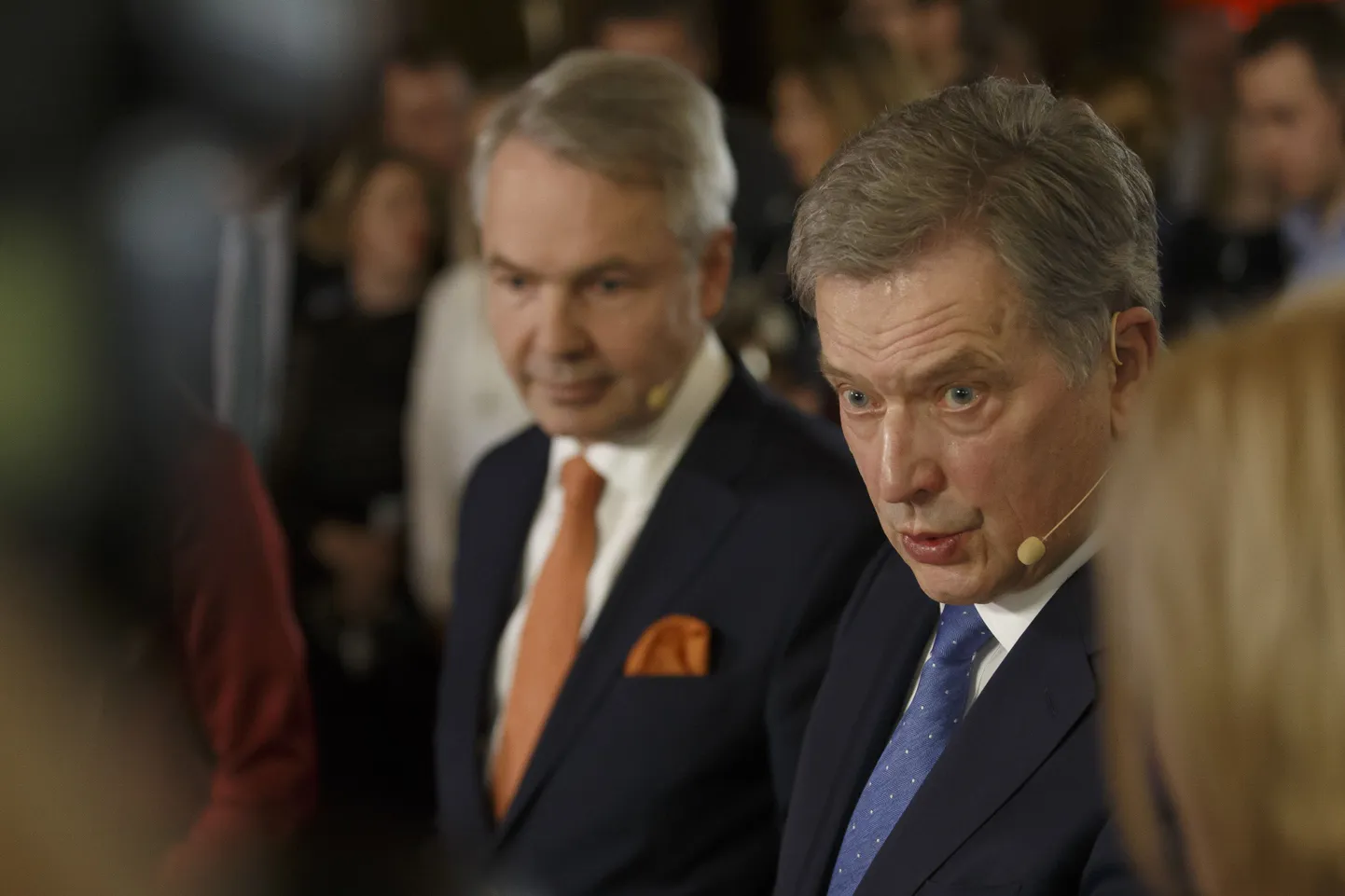 Välisminister Pekka Haavisto (vasakul) ja Soome president Sauli Niinistö eelmisel aastal toimunud presidendivalimiste debatil.