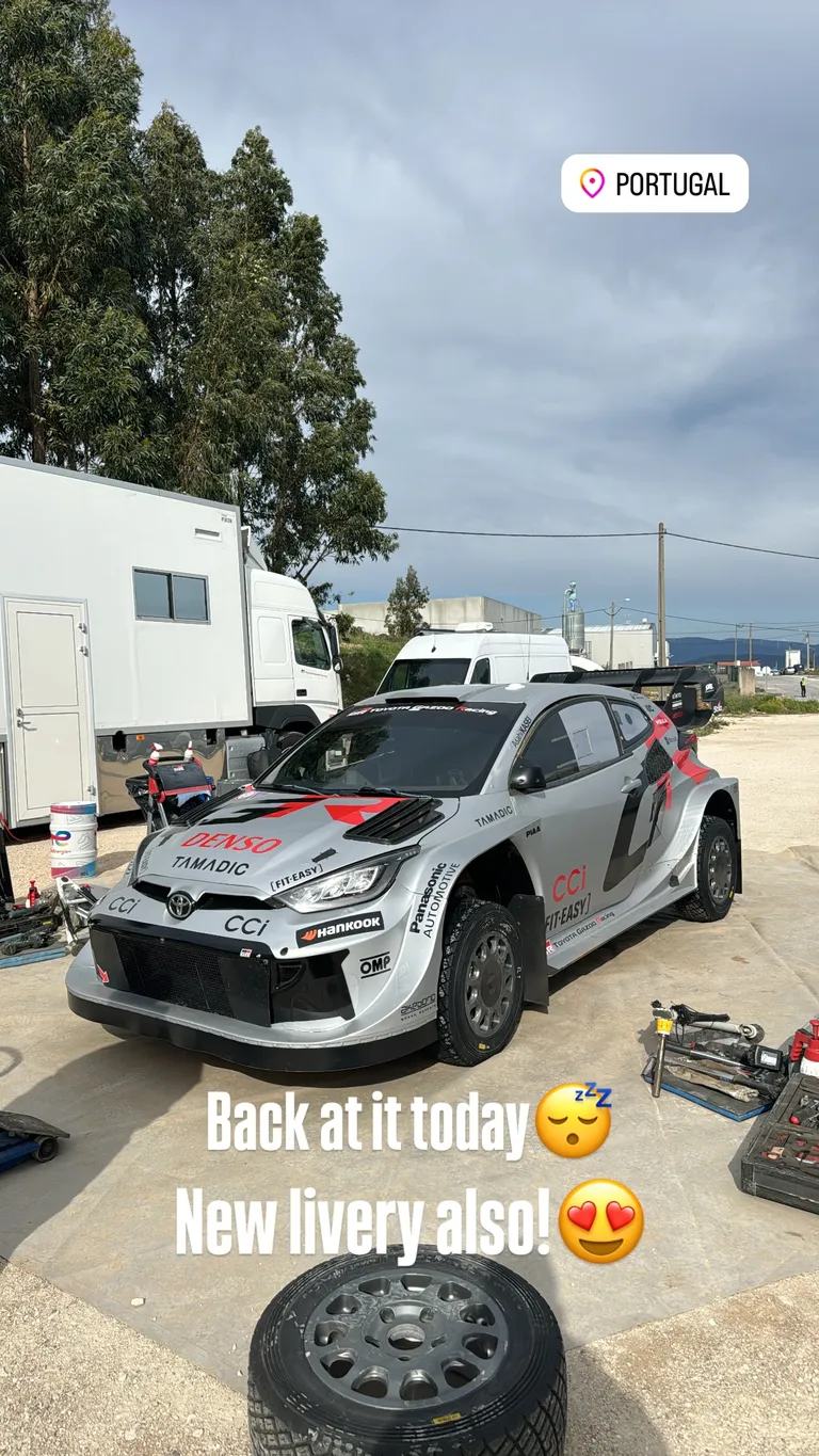Kalle Rovanperä uue välimusega Toyota masin.