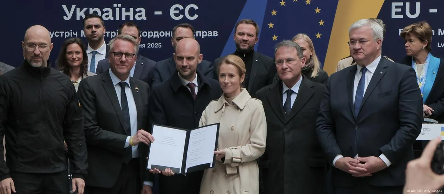 Кая Каллас и министры иностранных дел стран ЕС и Украины во Львове.