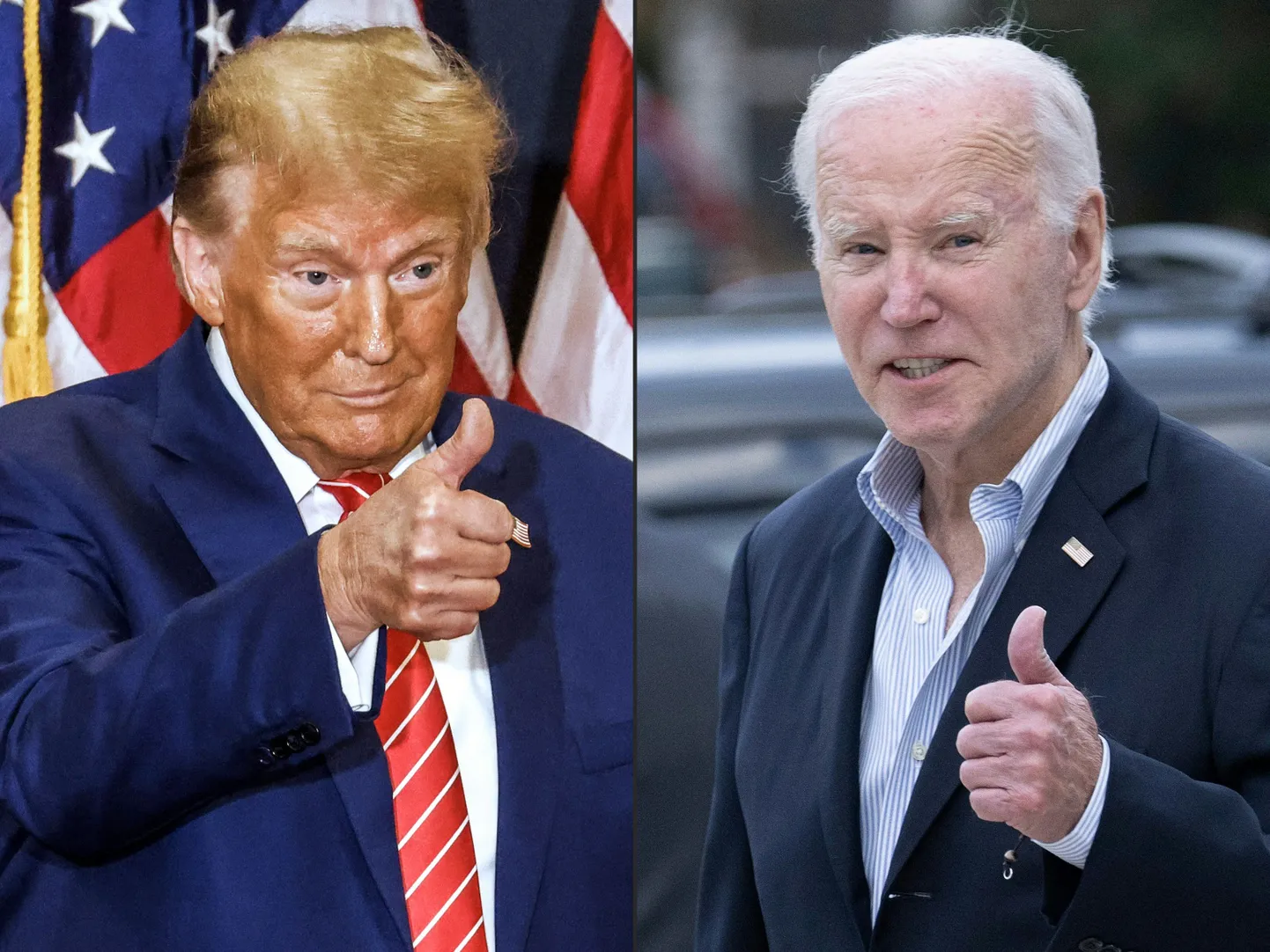 Donald Trump (vasakul) ja president Joe Biden (paremal).