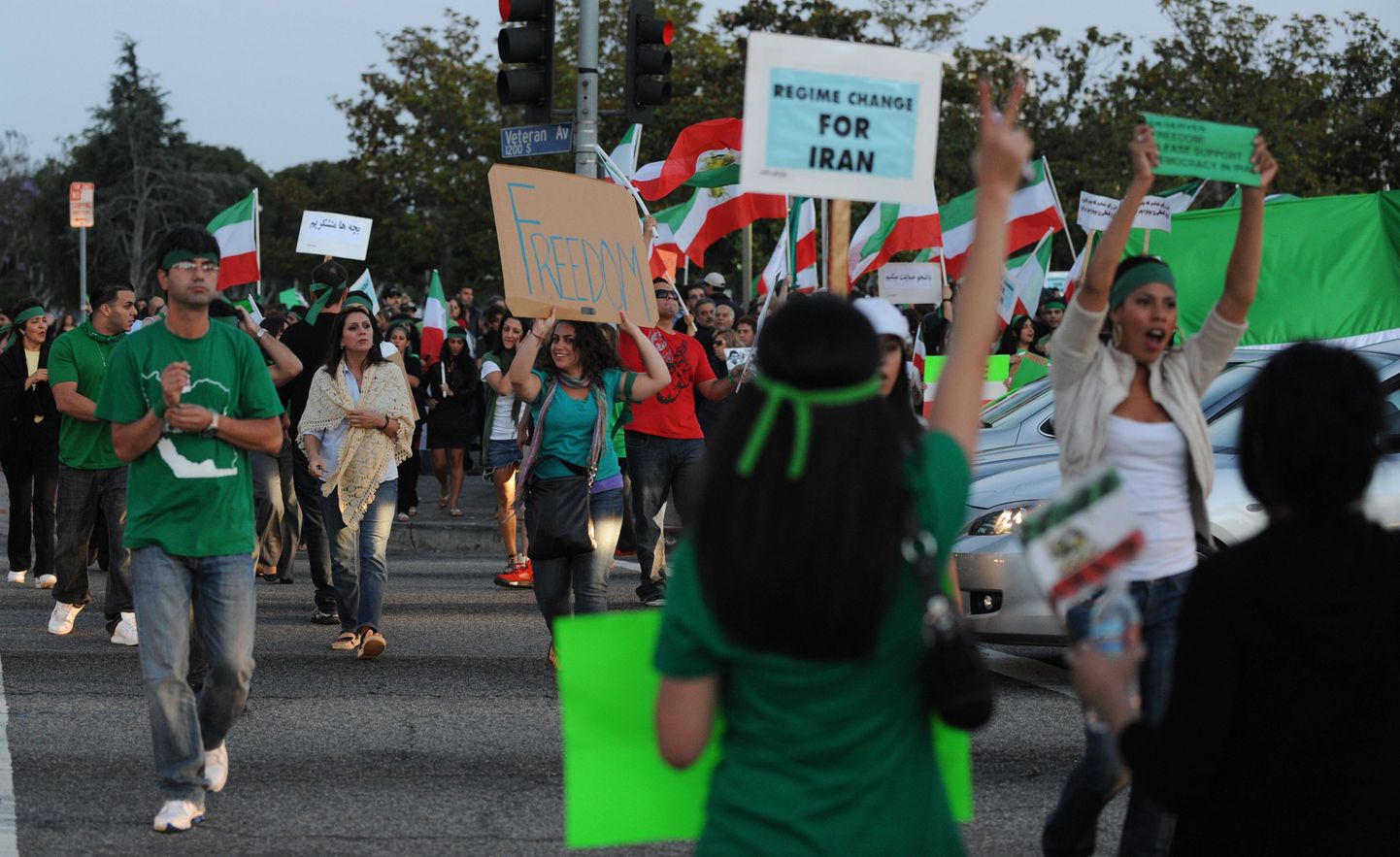 Eile Los Angeleses toimunud meeleavaldus, kus avaldati protesti Iraani presidendivalimiste tulemuste vastu.