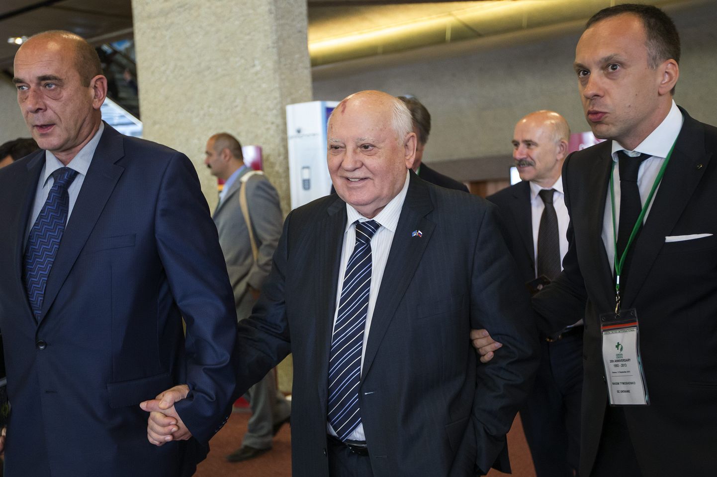 NSVLi ekspresident Mihhail Gorbatšov (keskel) Genfis 2. septembril 2013.