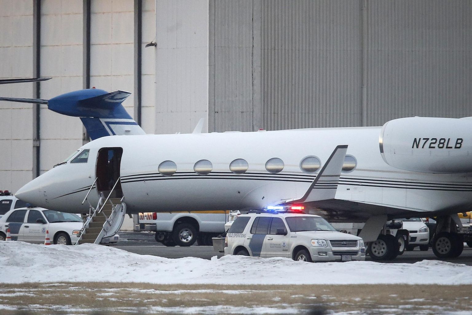 Justin Bieberile kuuluv lennuk Teterboro lennujaamas New Jersey osariigis (USA).