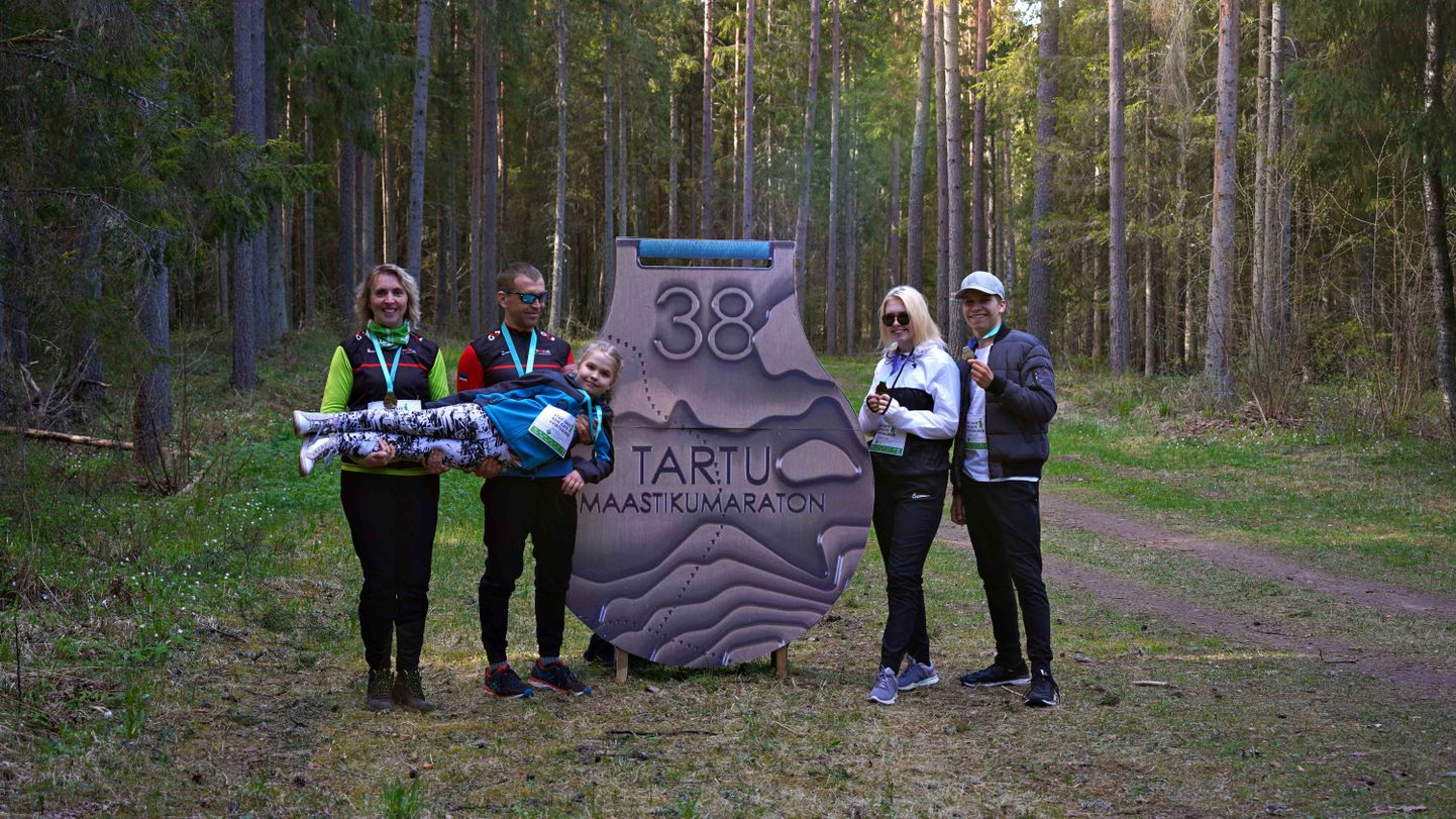 Perekond Vana osales tänavu Tartu maastikumaratoni virtuaaljooksul.