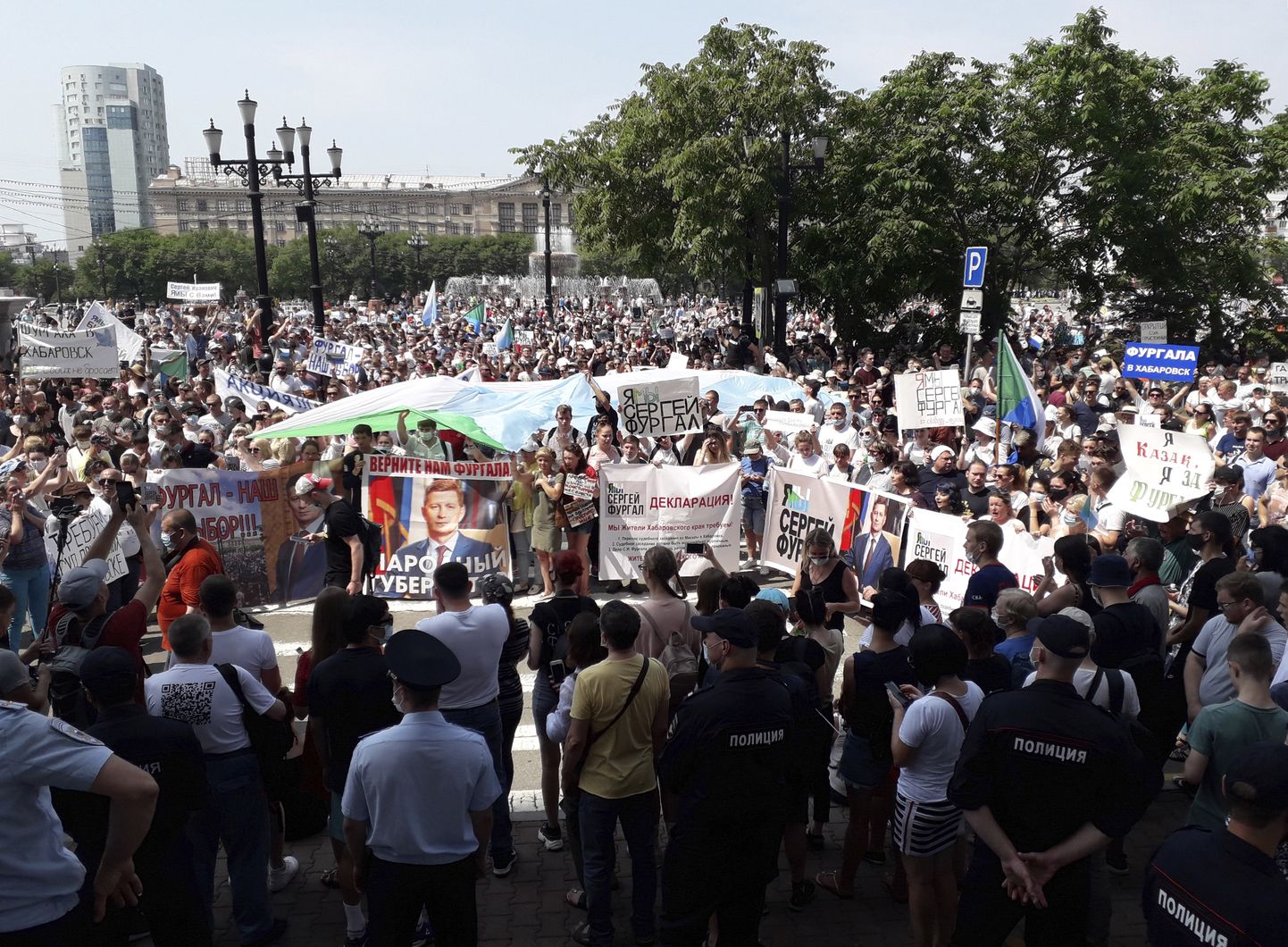 Протесты в Хабаровске, 18 июля