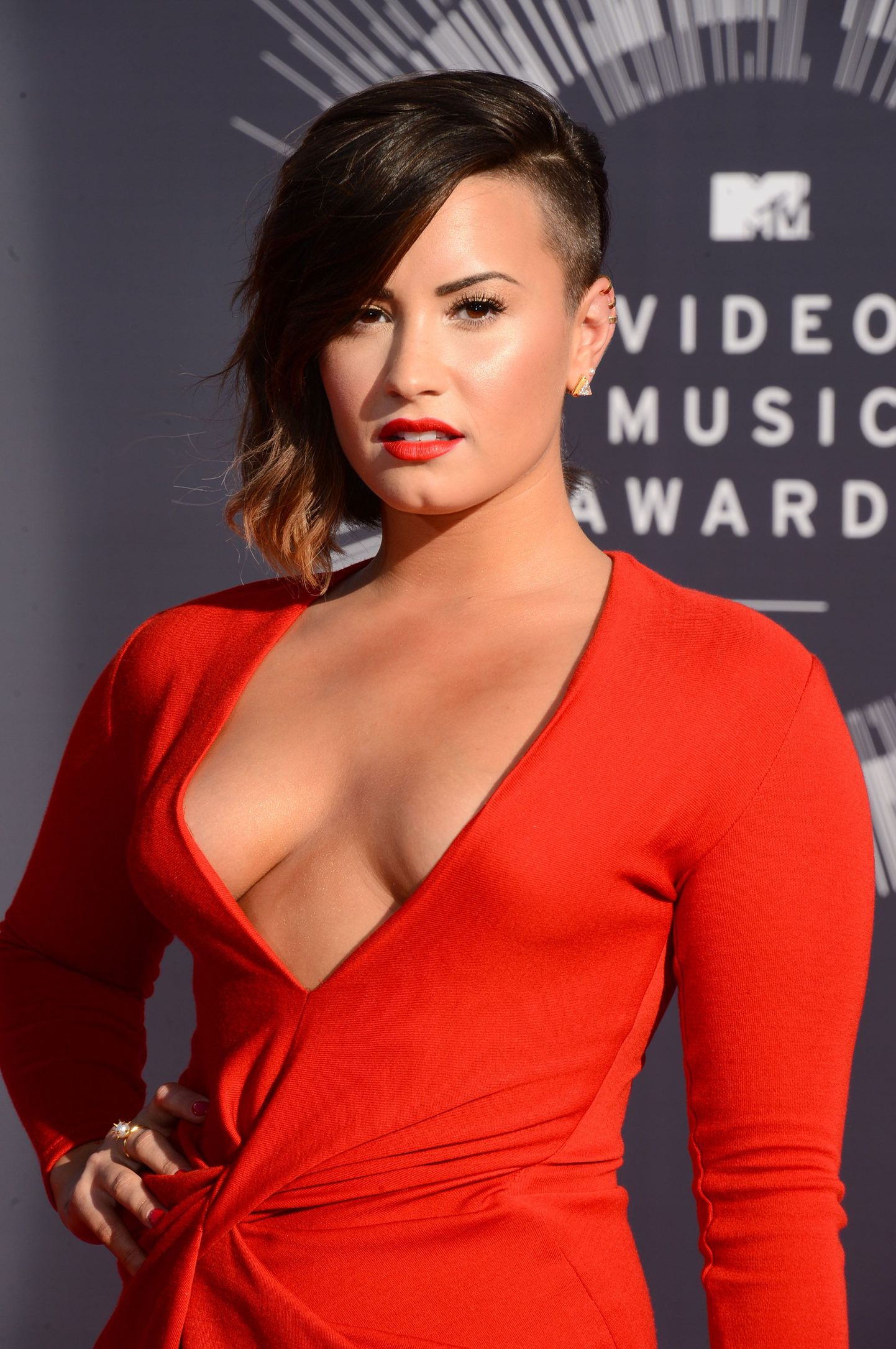 Demi Lovato arrives at the MTV Video Music Awards at The Forum on Sunday, Aug. 24, 2014, in Inglewood, Calif. (Photo by Jordan Strauss/Invision/AP) / TT / kod 436