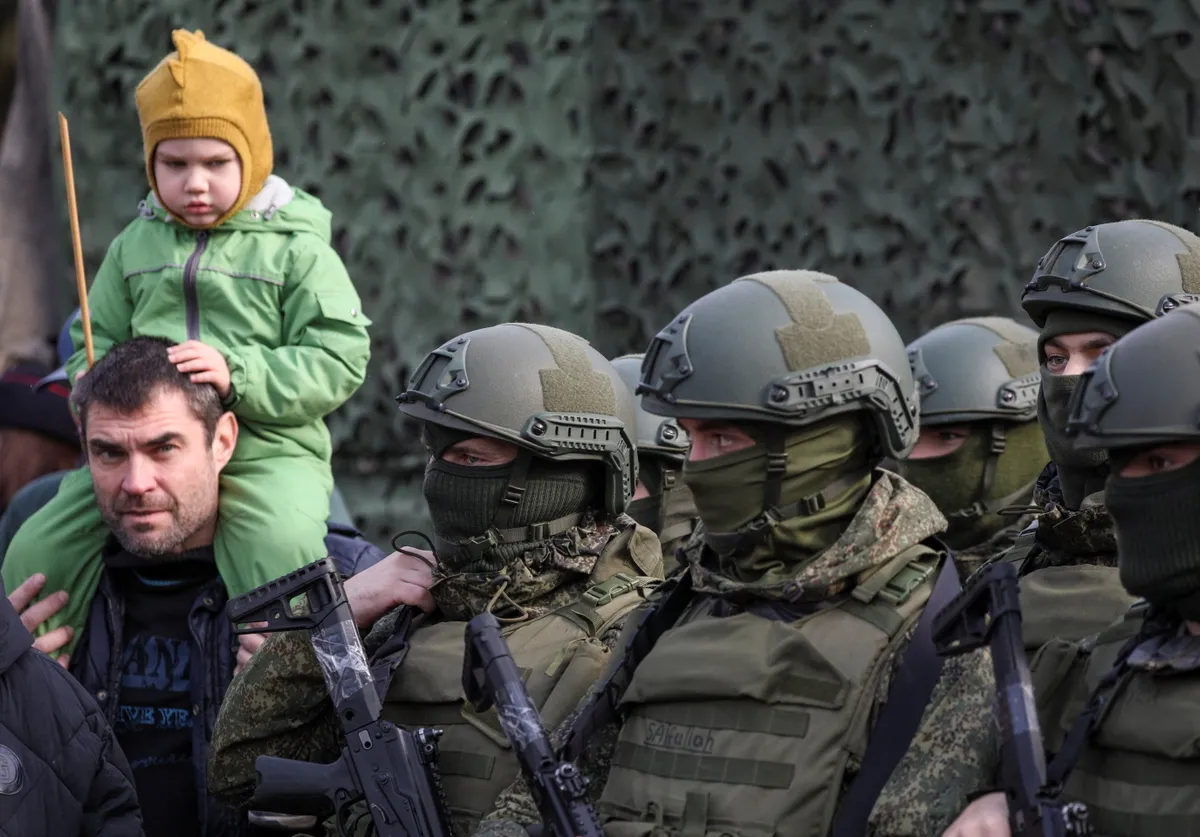 Российские военные в Евпатории, Крым, 22 февраля 2024 года.