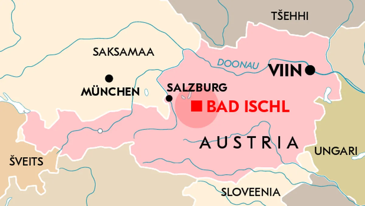 Bad Ischl paistab mägede vahelt Katrina mäe tipust 1416 meetri kõrguselt merepinnalt, mahtudes ära peopessa.