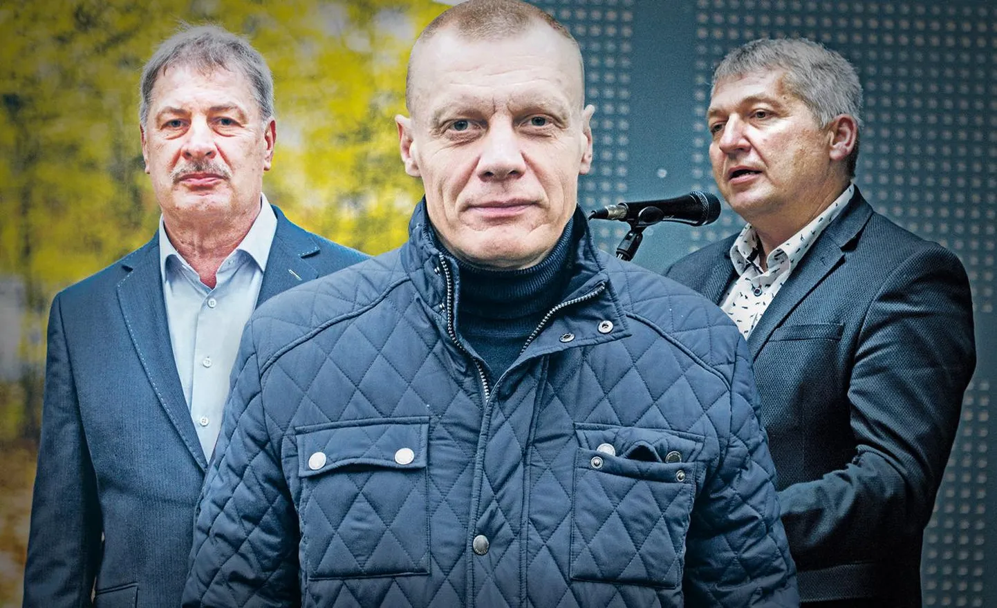 Endine Valga asevallavanem Enno Kase (vasakul) lausus, et majapidamises ootab suur hulk tegemata töid. Valga endise vallavanema Margus Lepiku (keskel) sõnul on vara avaldada, mis ametit ta edaspidi pidama hakkab. Endine Valga asevallavanem Kalmer Sarv (paremal) võtab esialgu aja maha.