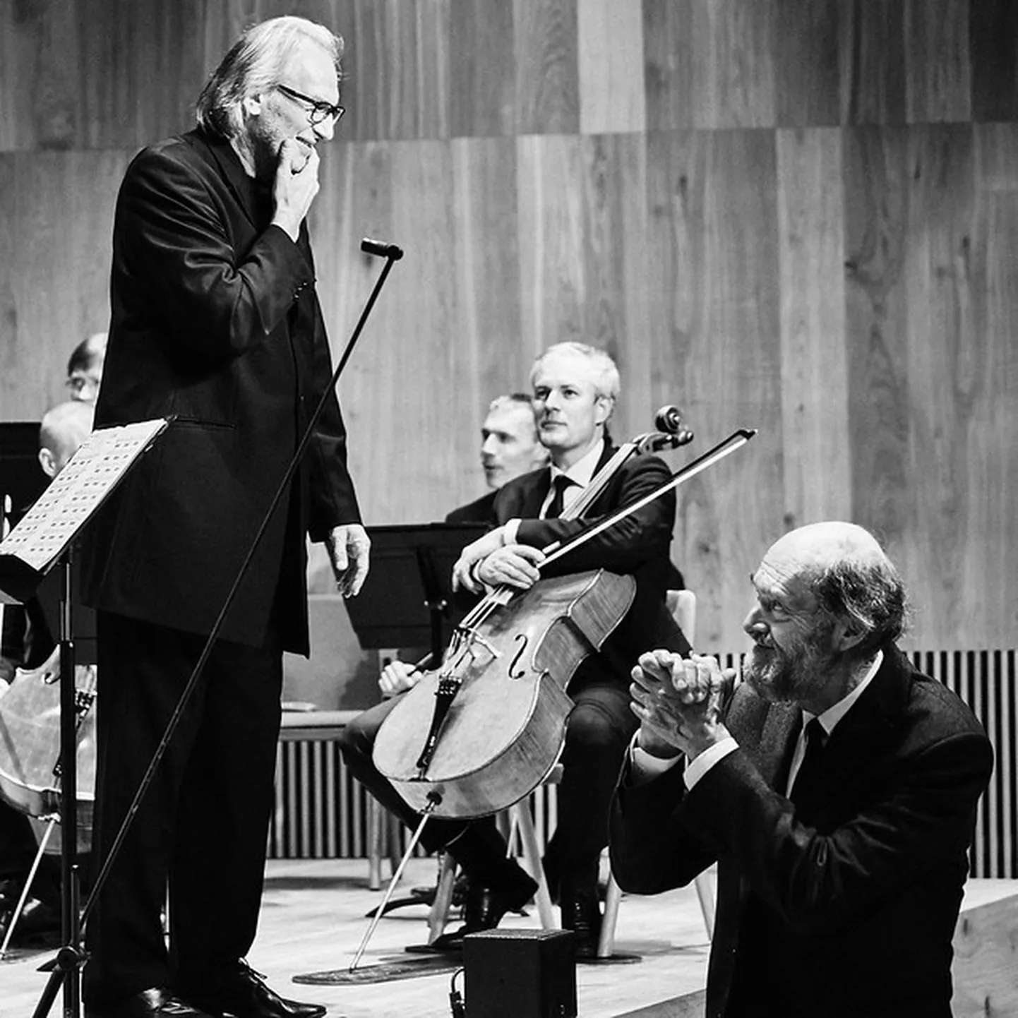 Dirigent Tõnu Kaljuste ja helilooja Arvo Pärt.
