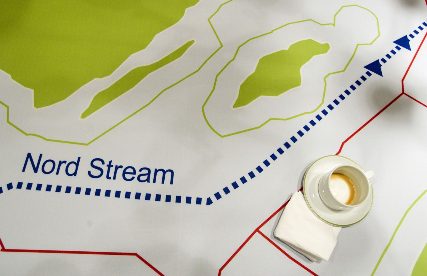 Nord Streami gaasijuhtme plaan Läänemere kaardile kantuna.