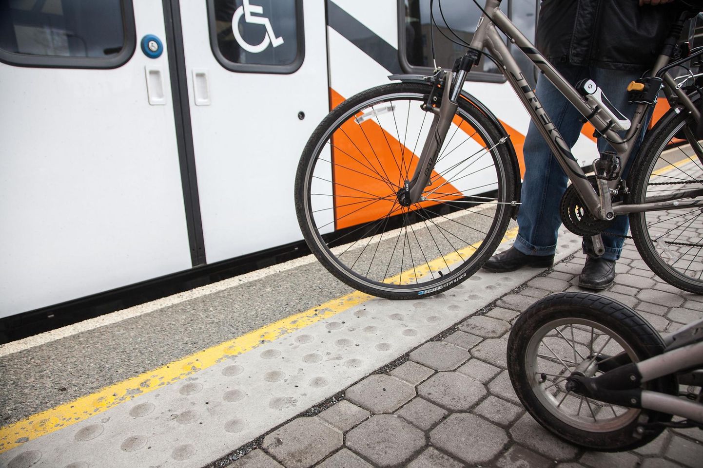 Sõiduplaanis märgitud oranž värv näitab, et rongi mahuvad vaid üksikud jalgrattad. Foto on illustratiivne.