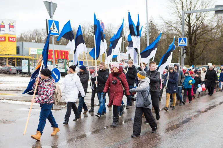 Vabariigi aastapäeva tähistamine Pärnus 23.veebruaril.