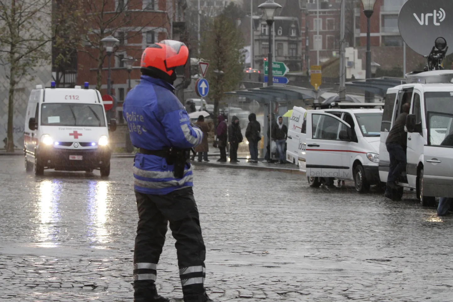Politseinik Liège´i kesklinnas.