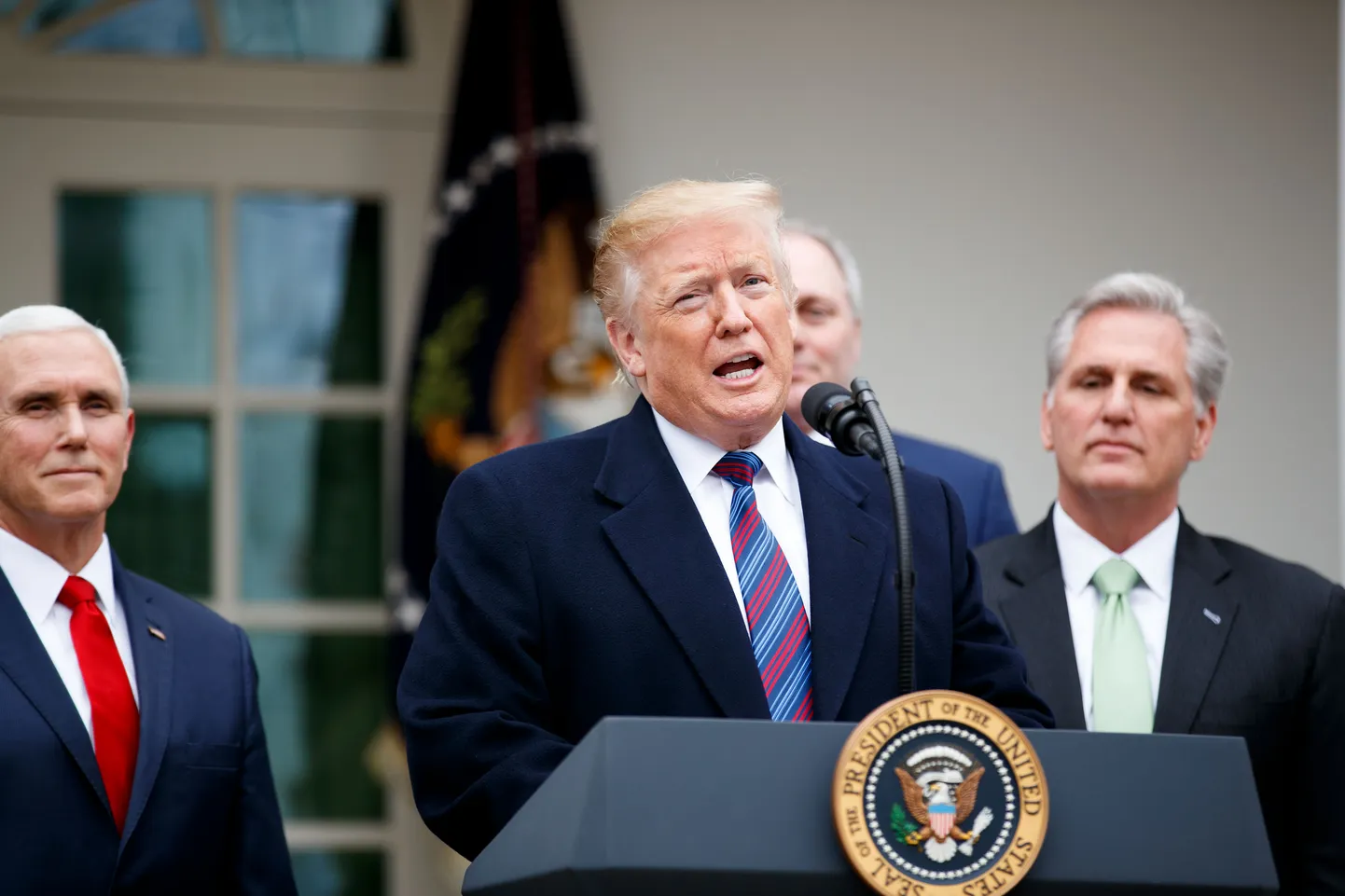USA president Donald Trump pressikonverentsil.