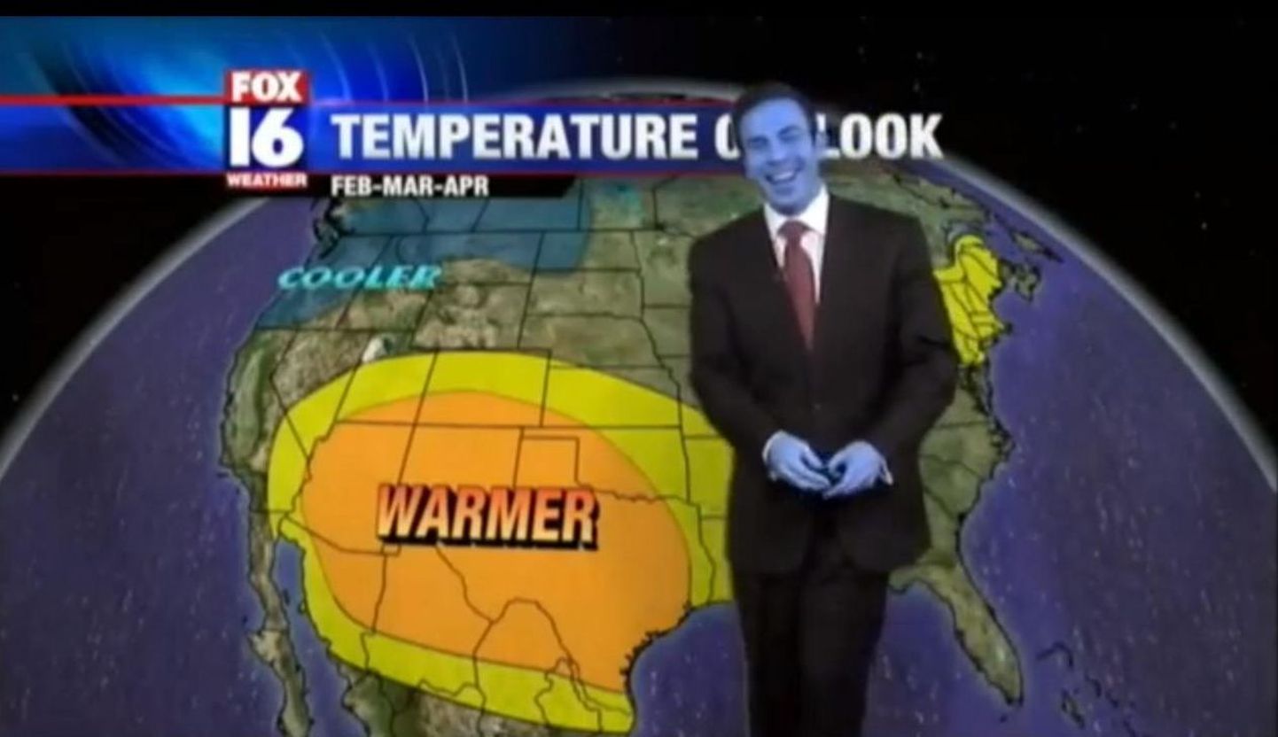 USA telekanali ilmateadustaja oli otse-eetris näost sinine
