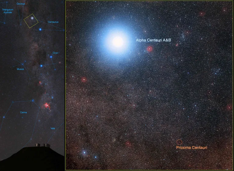 Euroopa Lõunaobservatooriumi avaldatud pilt Alpha Centauri tähesüsteemist
