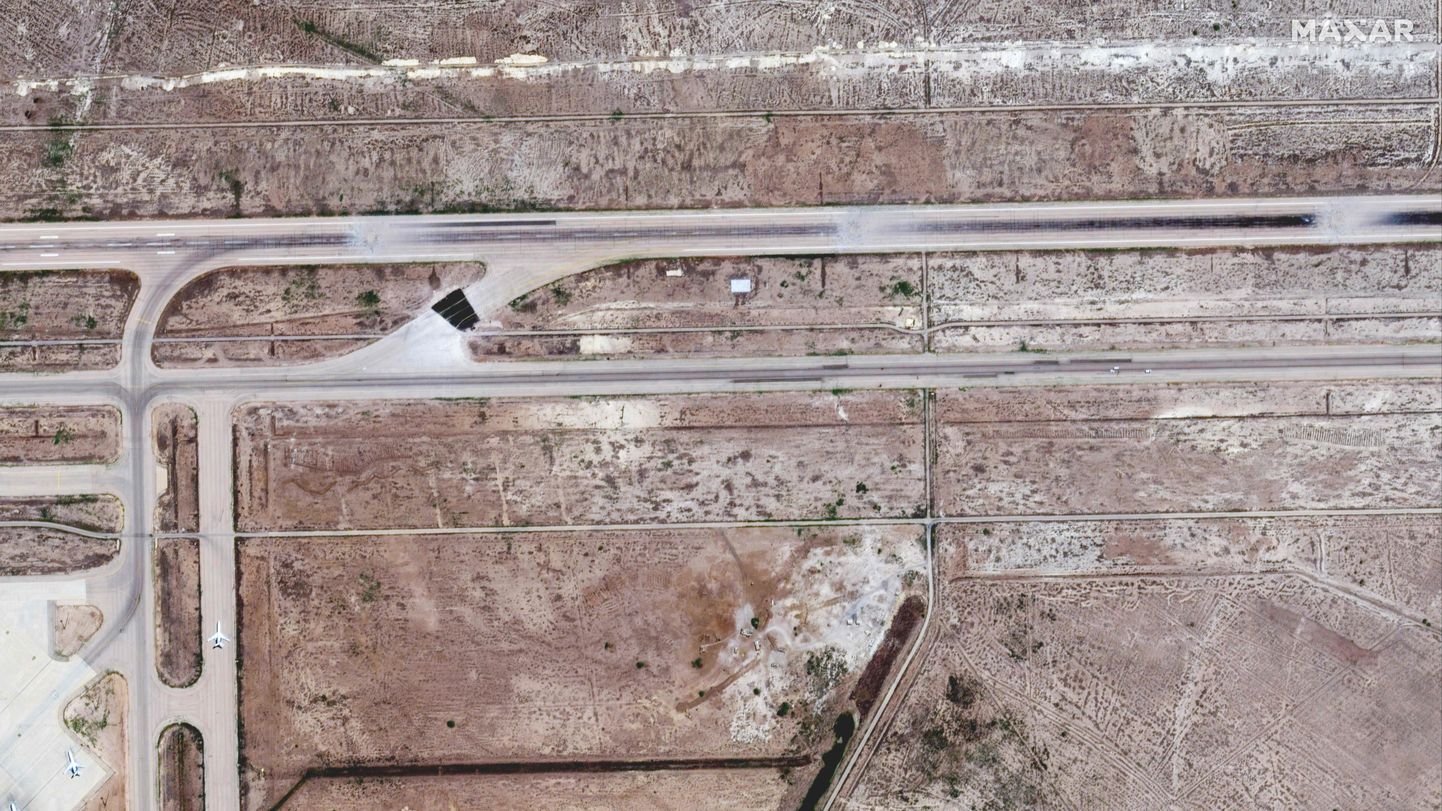 Satelliitfoto Damaskuse lennujaama lennurajast.