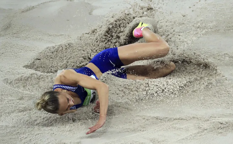 2016 Rio Olympics - Athletics - Final - Women's Long Jump Final - Olympic Stadium - Rio de Janeiro, Brazil - 17/08/2016. Ksenija Balta (EST) of Estonia competes.