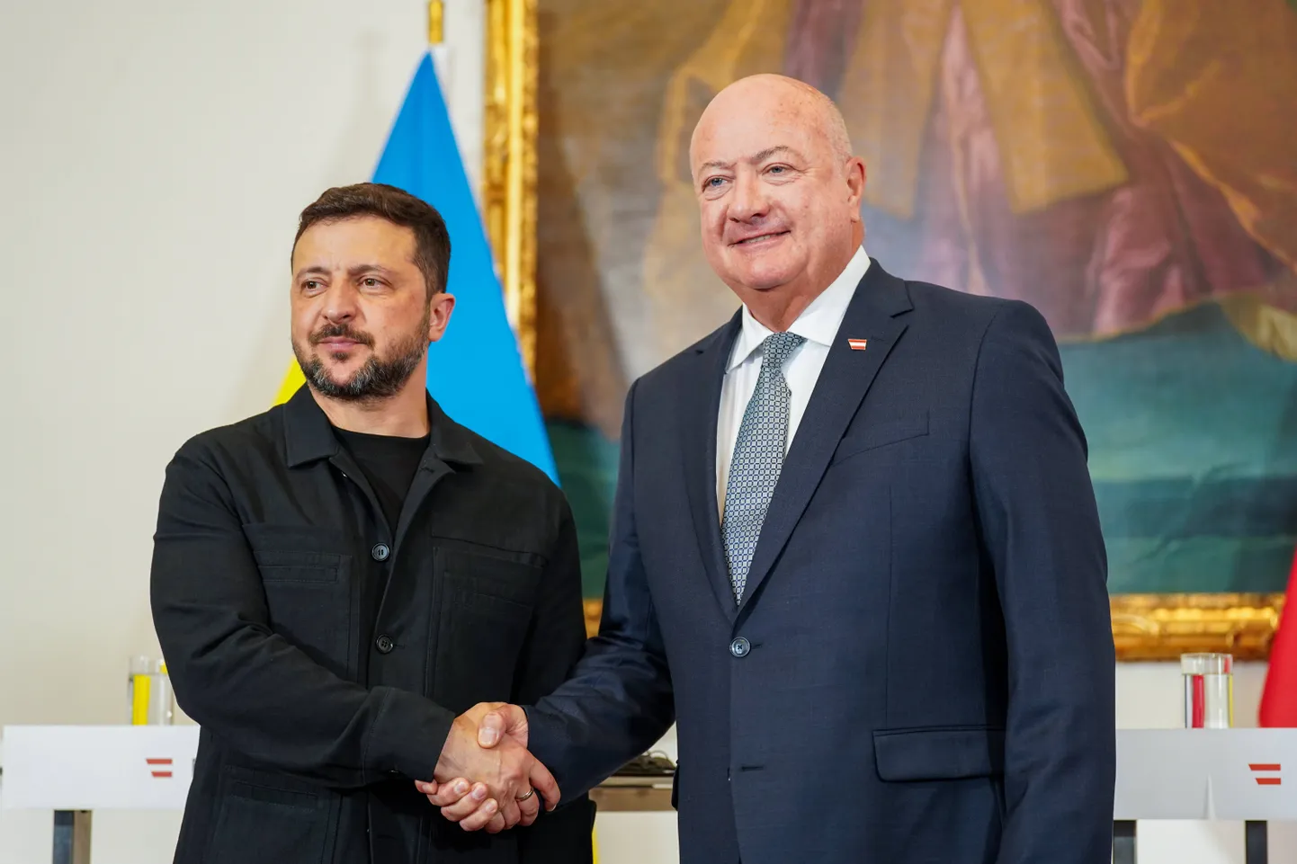Volodõmõr Zelenskõi ja Christian Stocker Viinis.