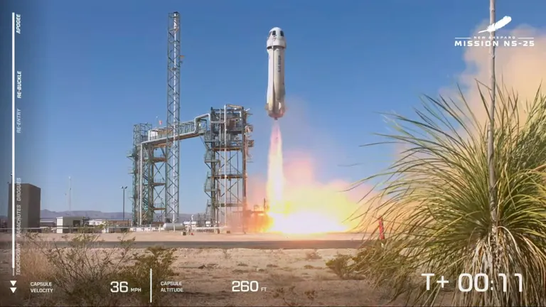 Jeff Bezose rahastatud Blue Origin jätkab taas oma lende kosmose äärele, toimetades New Shepardi raketi peal kosmosesse kuus inimest, millega lõppes peaaegu kaheaastane paus mehitatud operatsioonides pärast 2022. aasta missiooni ebaõnnestumist.