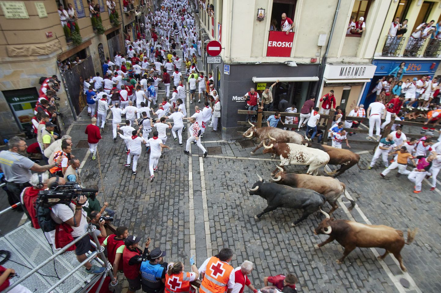 Härjajooks Pamplona tänavail.