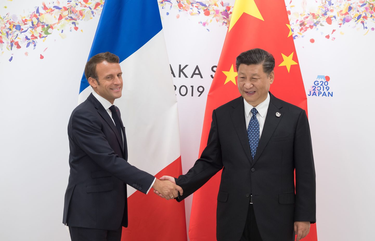 Emmanuel Macron ja Xi Jinping.
