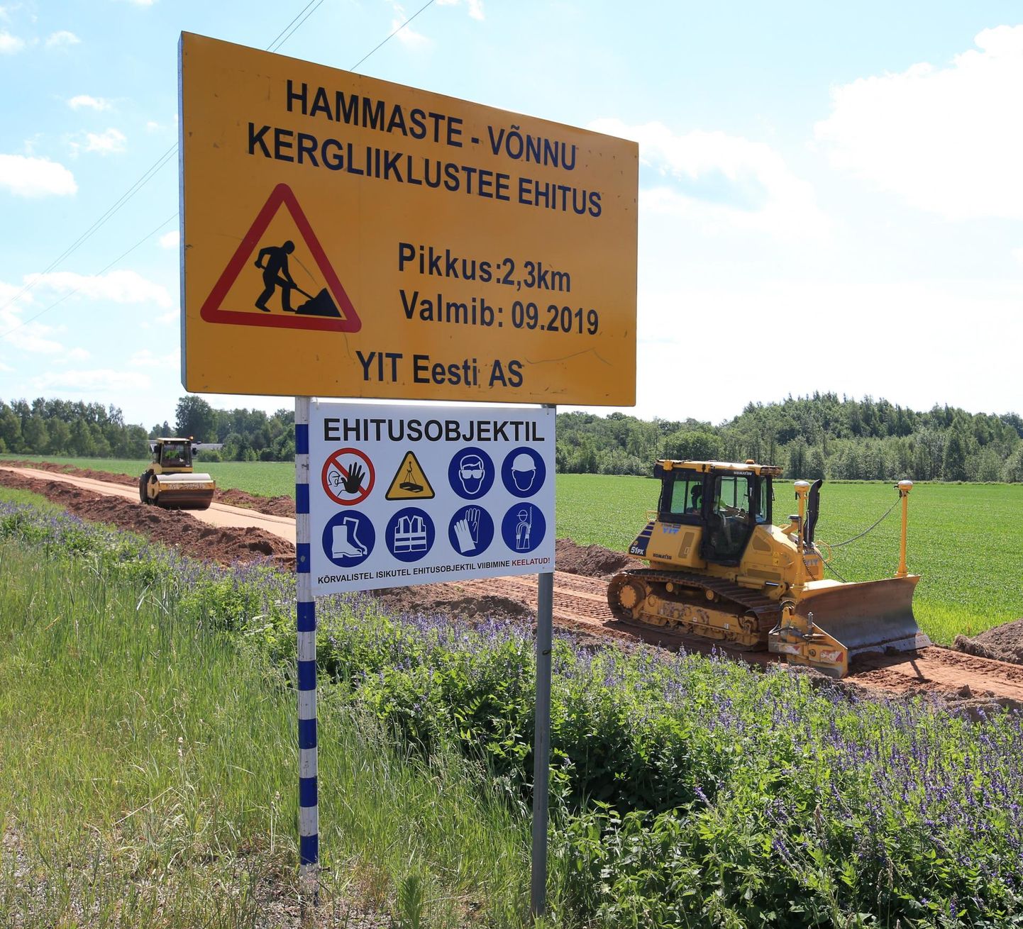 YIT Eesti alustas Hammastest Võndu viiva 2,3 kilomeetrit pika kergliiklustee ehitust läinud nädalal, tee saab valmis septembris.