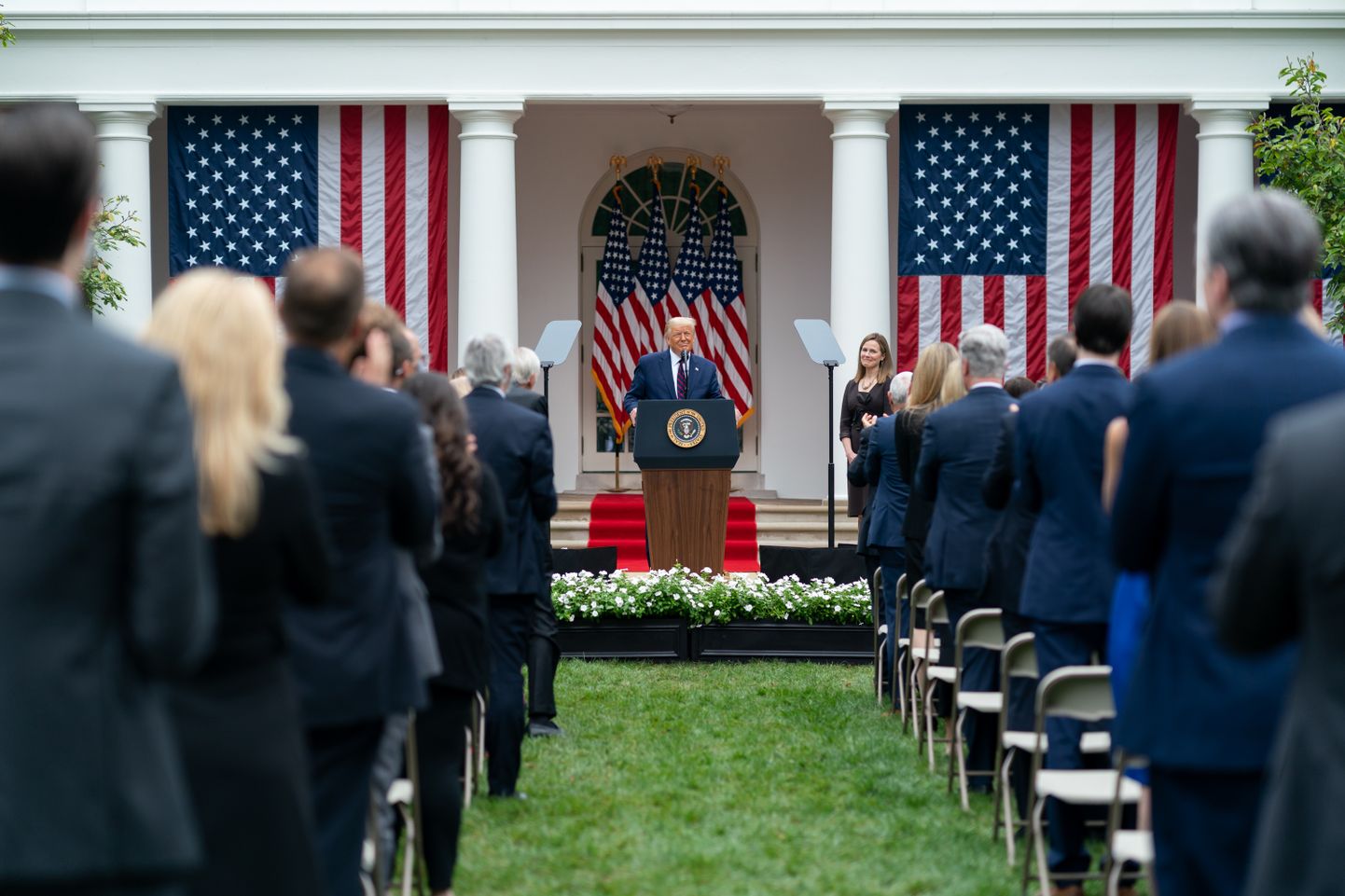 USA president Donald Trump Valge Maja tseremoonial 26. septembril.