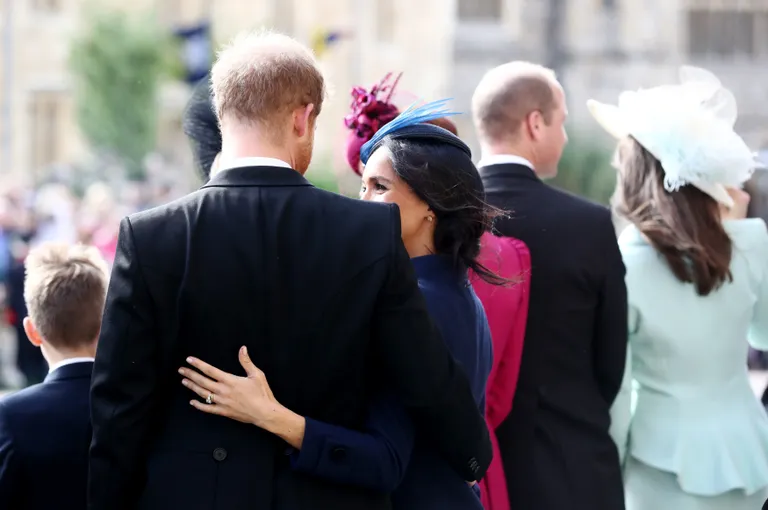Prints Harry ja Meghan Markle printsess Eugenie ja Jack Brooksbanki pulmas.