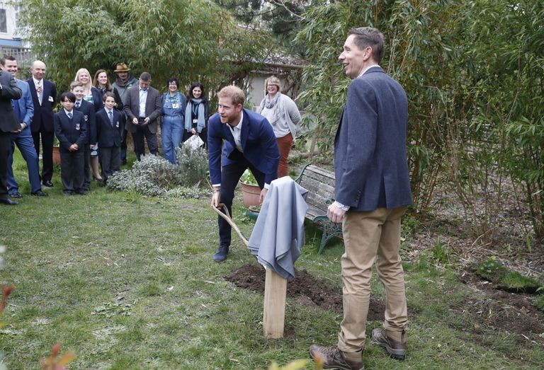 Prints Harry külastas 20. märtsil Londonis asuvat katoliku kooli, mille aeda istutas puu