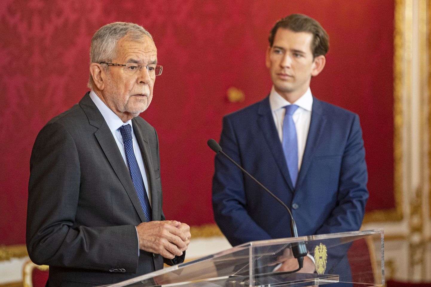 Austria president Alexander Van der Bellen ja kantsler Sebastian Kurz.