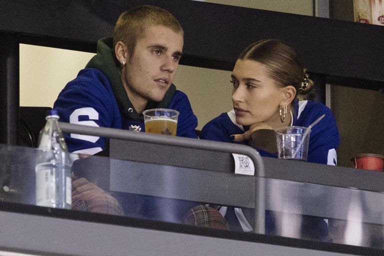 Justin Bieber abikaasa Hailey Baldwiniga NHL hokimängul 2018.