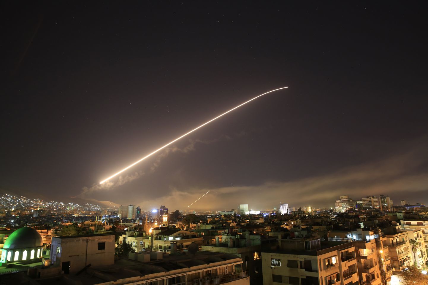 USA õhurünnakud Süüria peallinnale Damaskus.